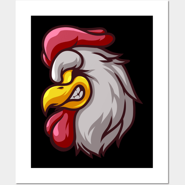 ROOSTER HEAD Wall Art by NSC.gd